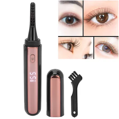 Produktbild von Elektrische Wimpernzange, wiederaufladbar über USB, 4 Temperaturstufen, beheizte Wimperndauerwelle mit LCD-Display für Frauen