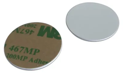 Produktbild von Omgoods - T5577 Beschriftbare Münianhänger mit Klebstoff (Packung mit 100 Stück)