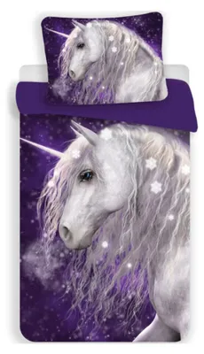 Produktbild von Javoli Einhorn Lila Kinderbettbezug 100×135 cm, 40×60 cm