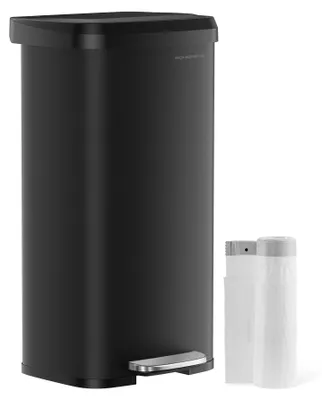 Produktbild von SONGMICS Mülleimer Küche, 68 Liter Tretmülleimer aus Stahl, mit Deckel – Schwarz