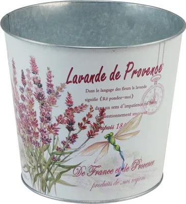 Produktbild von Metall Übertopf Lavendel Design Ø24cm Blumentopf Dekoration