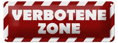 Produktbild von Blechschild Hinweis 27x10cm verbotene Zone Dekoration