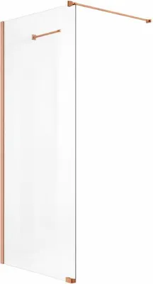 Image de Paroi de douche italienne Clear - 100 x 195 cm - Cuivre brossé - LINEA