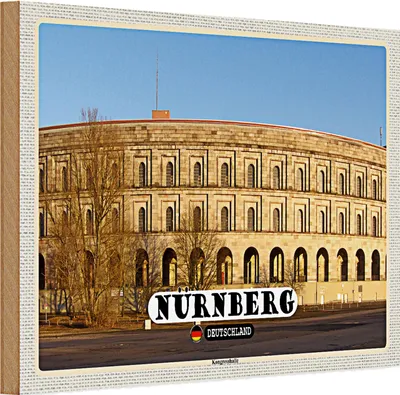 Produktbild von Holzschild Städte Nürnberg Kongresshalle Baustill 30x20cm