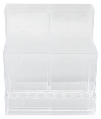 Produktbild von Aufbewahrungsbox für Make-up-Pinsel, transparentes Kunststofffach, multifunktionaler Kosmetikpinselhalter
