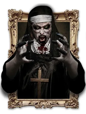 Selbstklebende Wanddekoration Nonne Halloween mehrfarbig