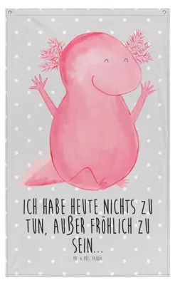 Produktbild von Mr. & Mrs. Panda Gobelin Axolotl Hurra - Grau Pastell - Geschenk, Tapisserie, Lurch, Motivation, Tapestry, Fröhlich, Wandschmuck, Wandbild, Wandbehang, Wandteppich