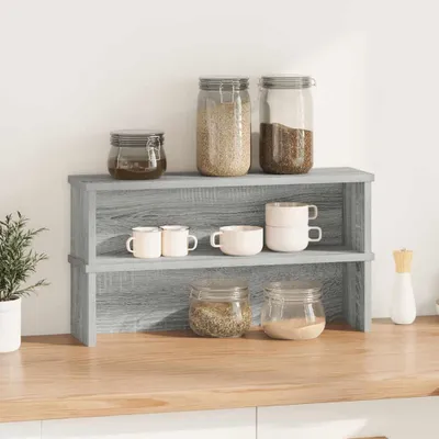 Image de vidaXL Étagères de cuisine Empilables 2 pcs. Gris Sonoma 50x15x16 cm