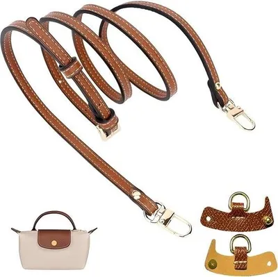Produktbild von Verstellbarer Schultergurt aus Leder für Handtaschen – Passend für Longchamp und andere Taschen – Breite 1 cm – Keine Perforation erforderlich