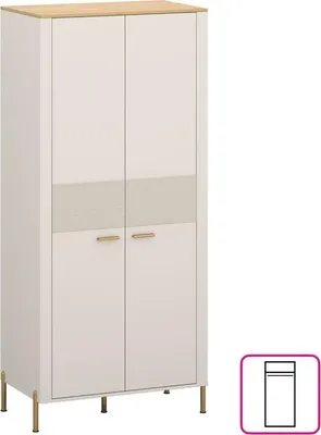 Obrázek produktu pro Kondela Dvoudveřová šatní skříň Runol 2D - kašmír / dub kamenný