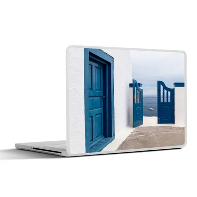 Produktbild von MuchoWow® Laptop Aufkleber Sticker Cover Tür - Blau - Weiß - Architektur 32.5x23.5 cm - Sticker für Laptop - Selbstklebend