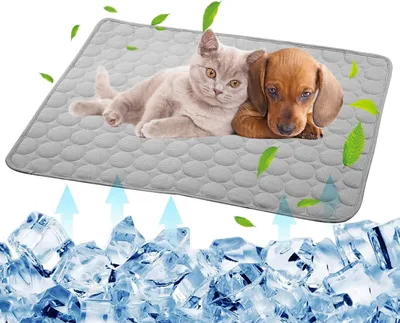 Obrázek produktu pro Samochladicí podložka pro psy, pratelná, chladivá deka pro domácí mazlíčky, ideální pro horké dny, jako podložka na spaní do psí boudy, z ledového hedvábí, prodyšná, neškodná, na pláž a k moři, vhodná pro velké psy, kočky a další zvířata, voděodolná
