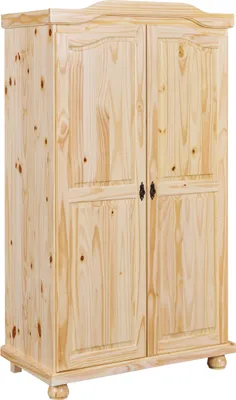 A wooden wardrobe with two doors.