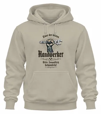 Productafbeelding van Einer der letzten Handwerker - Statement hoodie, capuchontrui, natuur, maat S