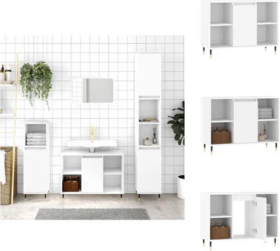 Obrázok produktu pre vidaXL Kúpeľňová skrinka biela 80x33x60 cm materiál na báze dreva - Umývadlá do kúpeľne