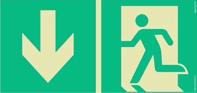 Produktbild von Wegbeschreibung zum Notausgang unten links 300x150 Leucht-TABLET