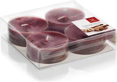 Produktbild von INNA-Glas 4er Set Maxi Teelichter Astrid, Bordeaux, 1,9cm, Ø 5,7cm, 8h - Duftteelichter