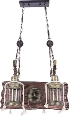 Produktbild von TIBU Pendelleuchte Vintage Holz Hängelampe Esstisch Wohnzimmer E27 höhenverstellbar 4 flammig