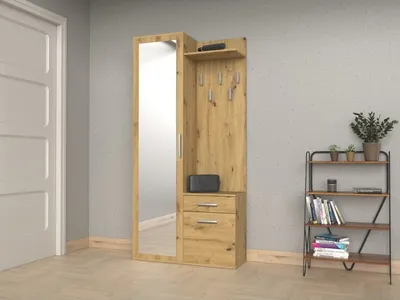 Produktbild von Flurgarderobe Mit Spiegel, Garderobe, Flur Schrank, Bronze, 100 cm Breite