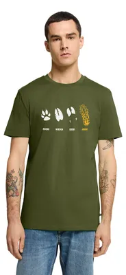 Produktbild von Spreadshirt Jäger Fuchs Hirsch Reh Eber Fährte Männer Premium T-Shirt, XXL, Khaki