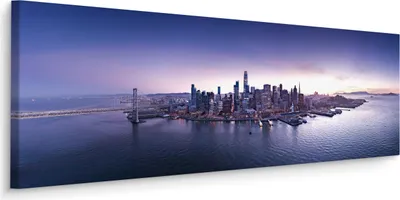 Produktbild von Muralo Panoramabild Canvas New York Architektur Vogelperspektive Wolkenkratzer Br. 145 cm x Hö. 45 cm