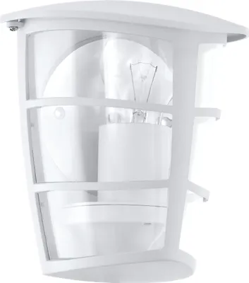 Produktbild von EGLO Außen-Wandlampe Aloria, 1 flammige Außenleuchte, Wandleuchte aus Aluguss und Kunststoff, Farbe: Weiß, Fassung: E27, IP44