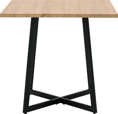 Produktbild von Homestyle4u Esstisch 80x80 cm Eiche Metall Schwarz Esszimmertisch Holztisch