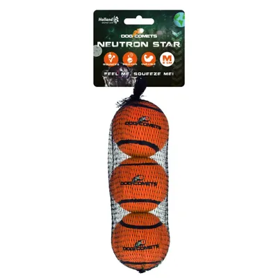 Immagine prodotto di Gioco per cani Comets Neutron Star con squeaker arancione - confezione da 3