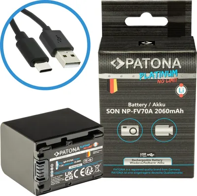 Produktbild von PATONA Platinum Akku mit USB-C Input für Sony NP-FV70A