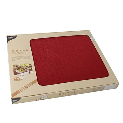 Produktbild von 100 Papstar Tischsets, Tissue ROYAL Collection 30 cm x 40 cm bordeaux 81898
