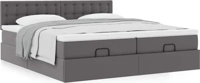 Produktbild von Möbel Ottoman-Bett mit Matratzen Grau 180x200 cm Kunstleder - Klassische Betten 3311959