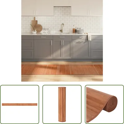 Immagine prodotto di The Living Store Tappeto rettangolare marrone 70x1000 cm Bamboo