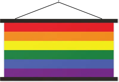 Produktbild von MuchoWow® Textilposter Regenbogen - Liebe - Stolz 60x30 cm mit schwarzem Rahmen - Textilien