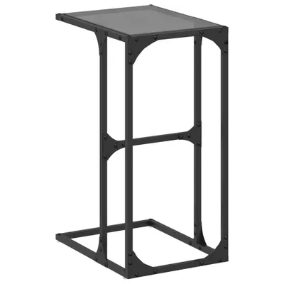 Image de Table d'appoint avec verre noir 40x30x61,5 cm acier