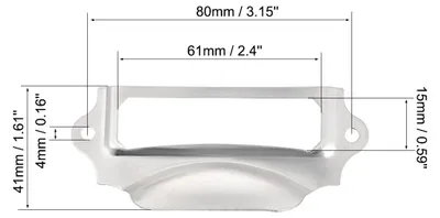Produktbild von Packung mit 5 Etikettenhalter Griffe Vintage Eisen Etikettenrahmen Schubladenkn?pfe fš¹r Schrank silber 90x41mm mit Schrauben