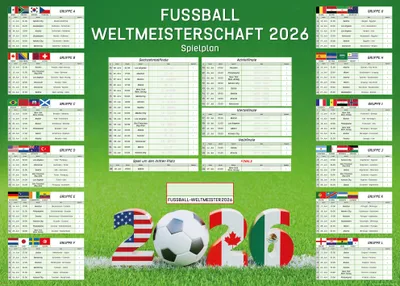 Produktbild von XXL Fussball WM 2026 Planer - 100x140  cm