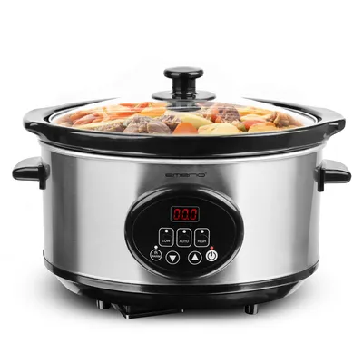 Image de Emerio mijoteuse 240 W – 3,5 L – fonction maintien au chaud – écran numérique – 3 niveaux de température – cuve en céramique amovible – SC-129406