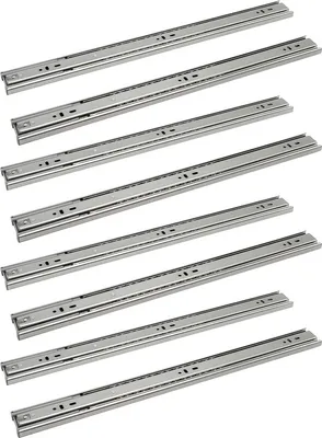 Image de EINFEBEN Glissières de tiroirs 45mm Coulisse pour charges lourdes Coulisse à billes à sortie totale Rail étroit 550mm 8 pièces