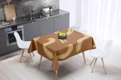 Tischdecke, 100% Polyester, wasserabweisend, 140x140 cm, braun