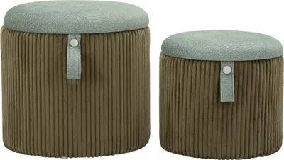 Zdjęcie produktu dla Zestaw puf ze schowkiem BOLZANO, Ø 38 cm, Ø 32 cm