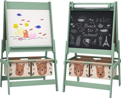 Produktbild von AIYAPLAY Kindertafel, 3 in 1 Kinder Staffelei Doppelseitig, mit Papierrolle