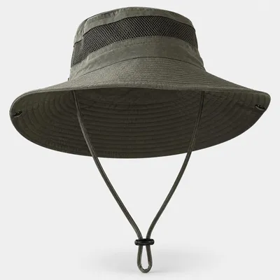 Produktbild von Fischerhut, Sonnenhut mit breiter Krempe schützt vor UV-Sonnenstrahlen beim Wandern, Camping, Angelsafari Armee, Grün