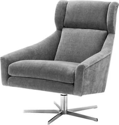 Produktbild von Casa Padrino Drehsessel Grau / Silber 76 x 98 x H. 94,5 cm - Luxus Möbel