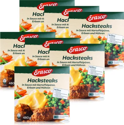 Produktbild von Erasco Hacksteaks 480g Fertigessen (7er Pack)