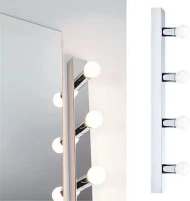 Produktbild von Set Spiegelleuchte Regula II inkl. Leuchtmittel 4-flammig IP44 E14 2700K 4x470lm 230V 4x4,5W dimmbar Chrom, Opal