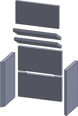 Produktbild von Feuerraumauskleidung 7-teilig passend für Eurotherm ** (Vermiculite)