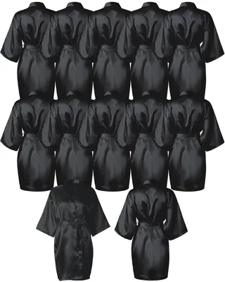 Immagine prodotto di Patelai, 12 accappatoi in stile kimono da donna, in seta, leggeri, con scollo a V