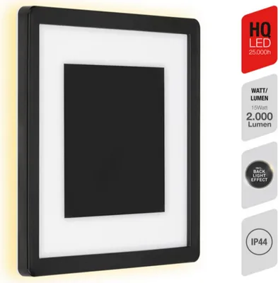 Produktbild von Telefunken Außenlampe LED 15W Wandleuchte IP44 Dekorelement Backlight-Effekt Eckig Schwarz