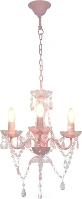 Produktbild von vidaXL Kronleuchter mit Perlen Rosa Rund 3×E14