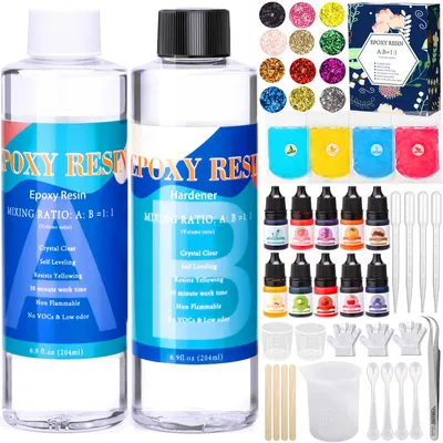 Epoxidharz-Set für Anfänger, 1:1, 2x200ml, 26 Farben